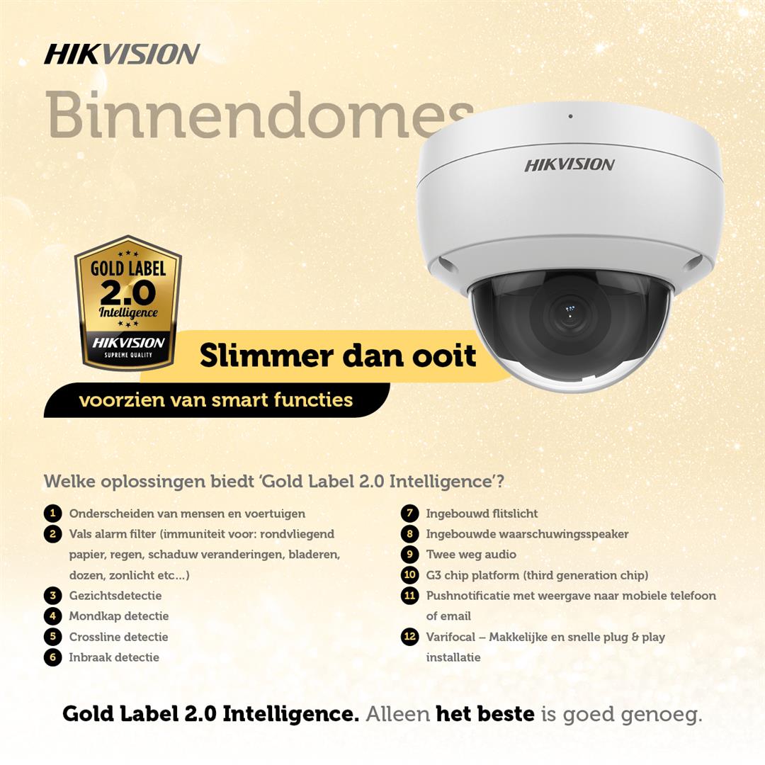 Camera Systemen Gold Label 2 0 Binnendomes Pg Security Systems